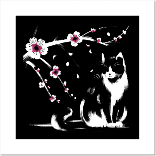 Kawaii Cat Anime Japanese Retro Funny Cat Posters and Art